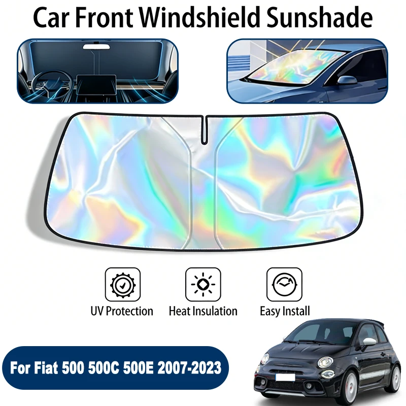 

Windshield Sun Shade For Fiat 500 500C 500E 2007-2023 Foldable UV Reflective Front Window Sun Protection Cover Accessories