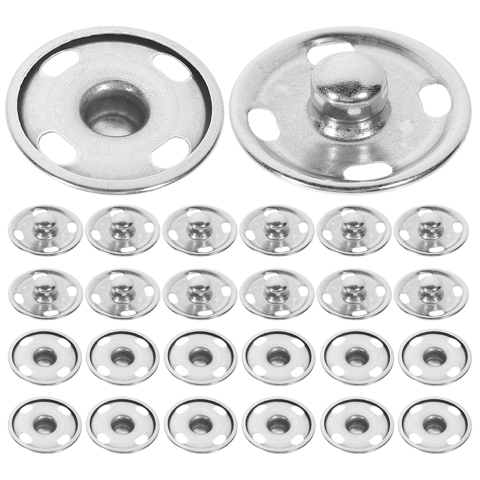 

50Sets Metal Sew on Snaps Buttons Brass Press Studs Fasteners for Coat Overcoat Jacket Knitwear Down DIY Craft Accessories 15Mm