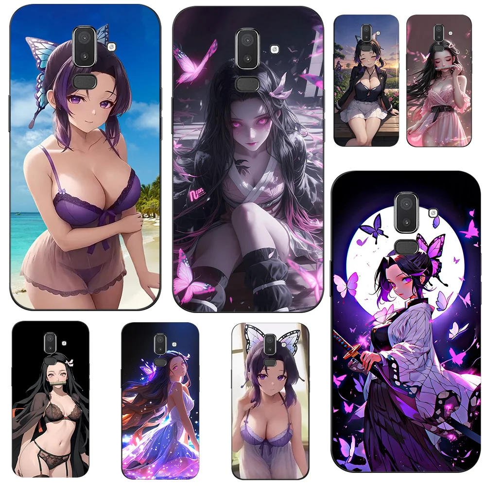 

Case For Samsung Galaxy J8 2018 J810 Case Phone Back Cover Soft Silicon Black Tpu Demon Slayer NezukoBikini