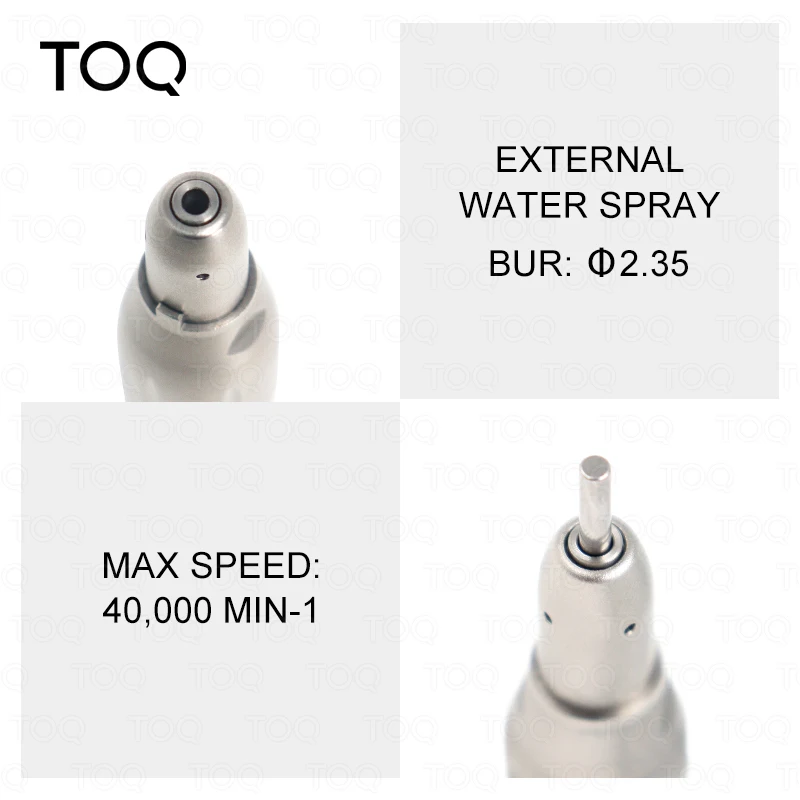 Dental Straight Handpiece 1:1 Low Speed Straight Nose Cone Suit for ø2.35mm Burs E Type External Water Spray Dentist Tool