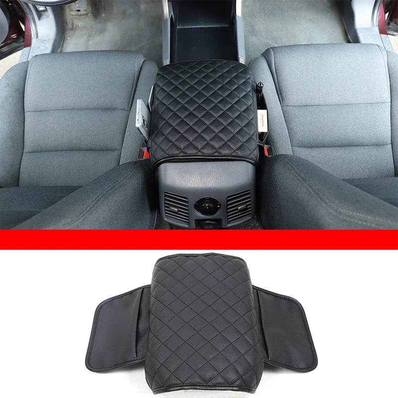 

For Honda Pilot 2003 2004 2005 2006 2007 2008 Car Armrest Box Decorative Cover Plaid Leather Interior Accessories 1 Pcs