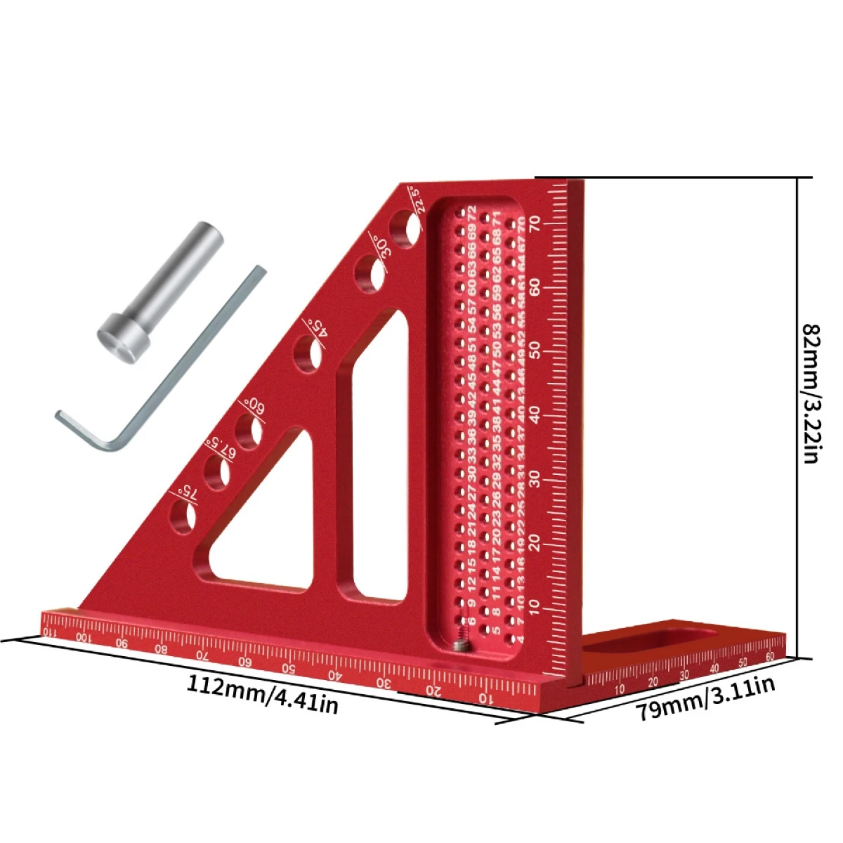 3D Messlineal Aluminiumlegierung Holzbearbeitung Quadratische Winkelmesser Dreieck Layout Messwerkzeug Mehrzweck Messlineal – Detail 4
