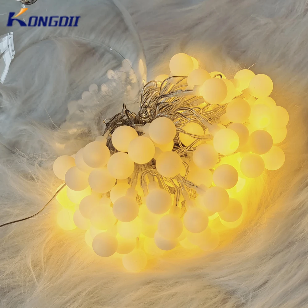 10M Ball LED String Lights Outdoor Ball Chain Lights Garland Lights Bulb Fairy Lights Party Home Wedding Garden Christmas Decor