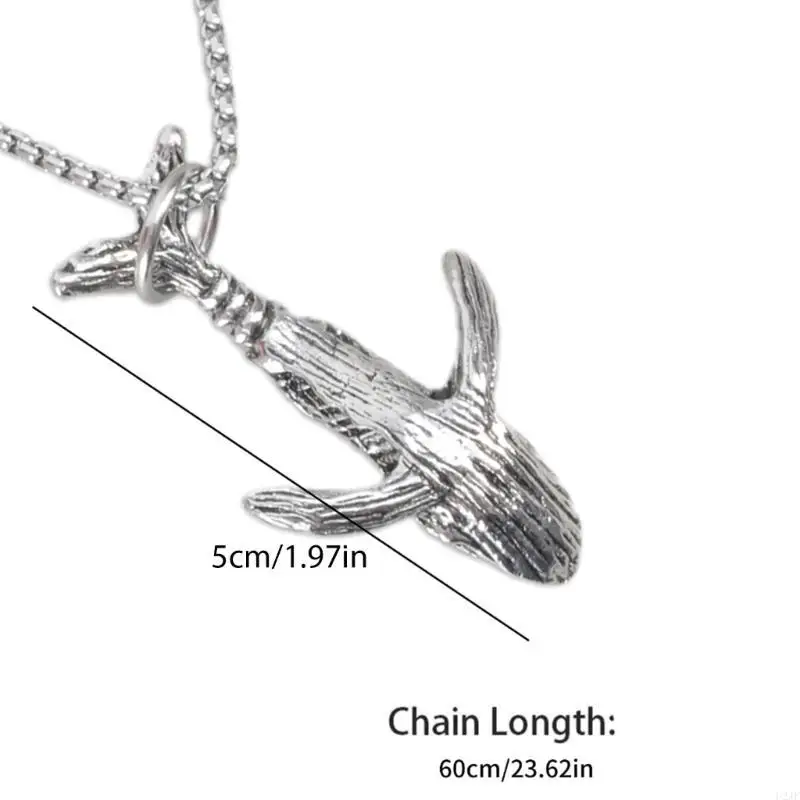 قلادة القرش 60 سم للرجال مع زخارف حيوانات بحرية بما في ذلك الدولفين وذيل السلحفاة المحمولة لملابس الشاطئ #6