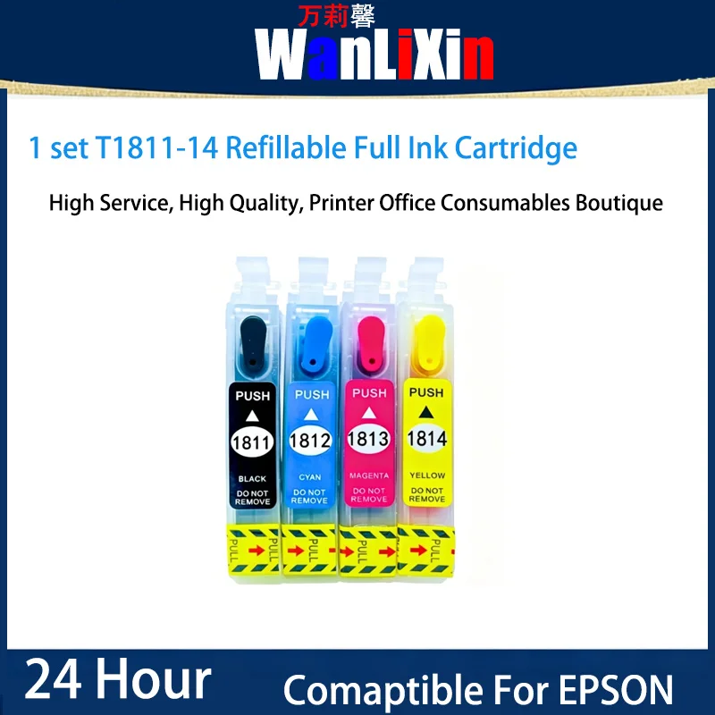 

1 set T1811-14 Refillable Full Ink Compatible For Epson XP305/202/102/405/102/205/305