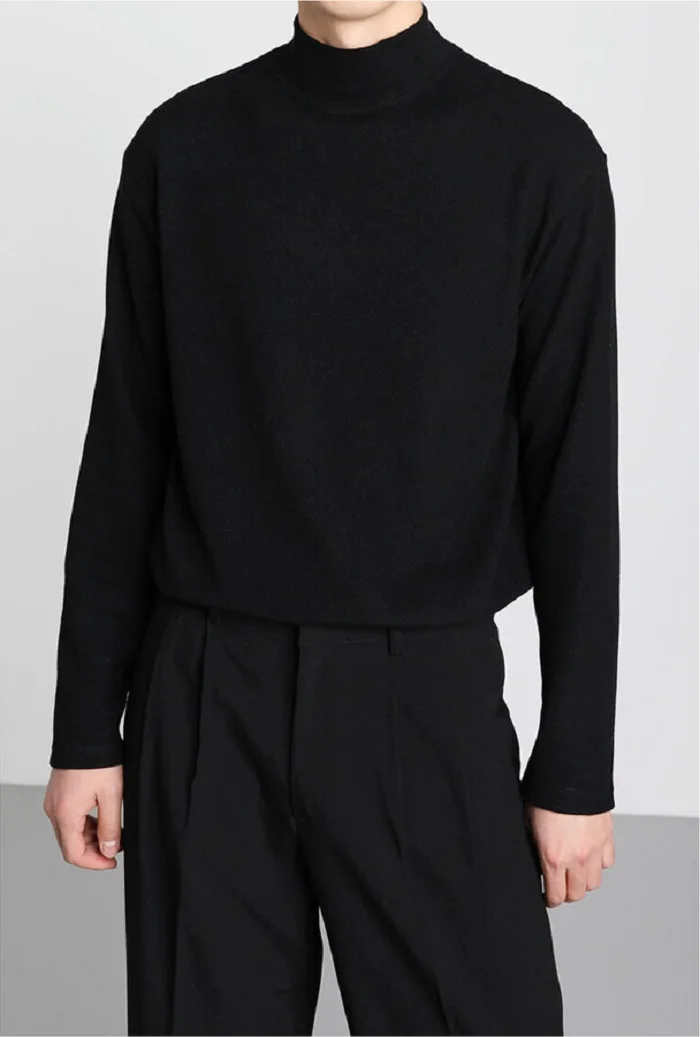 

Comfortable Pure Cotton Pullover f High Collar Basic Sle Multi-Color Autumn Winter Warm Base Layer irt for Youth