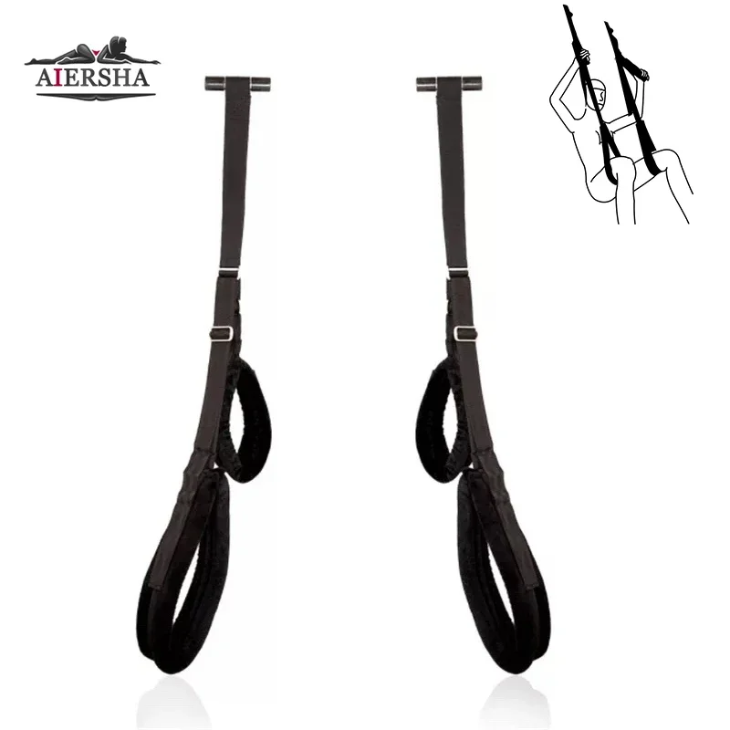 Sex Swing  Bondage Slave Leather Soft Plush Sex Slings with Adjustable Straps Hanging Door Adult Sex Toys for Couple