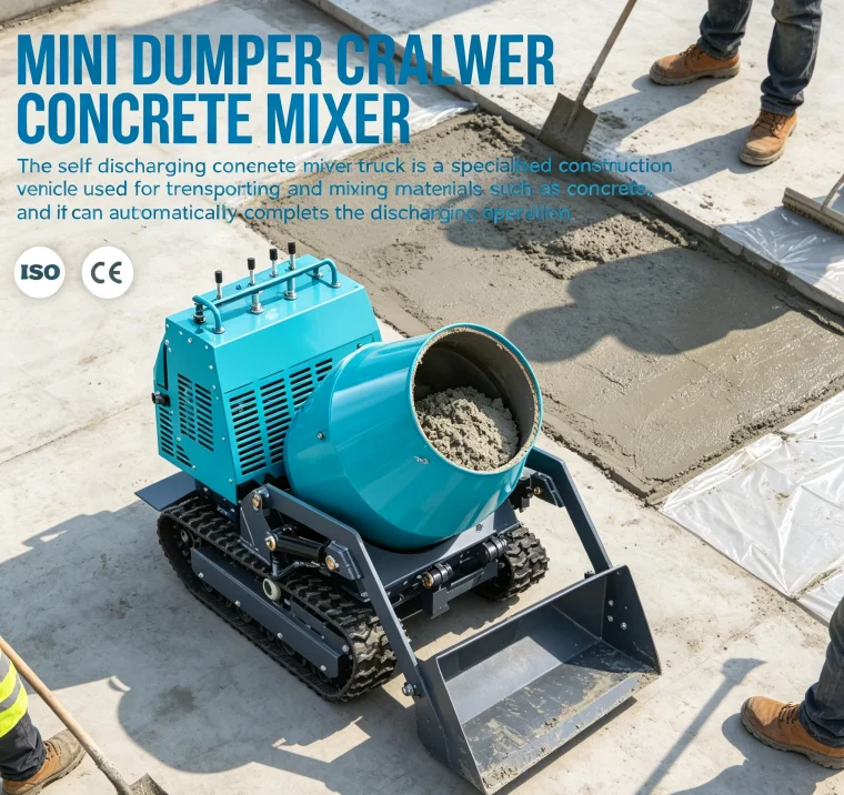 150L 250L 300L Concrete Mixer Loader with Self Loading Track Dump Concrete Mixer Truck