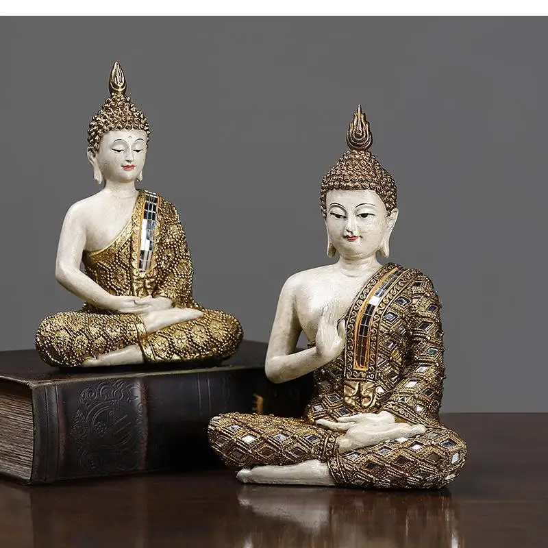 Living Room Decoration Meditation Buddha Greek Mythology Statue Resin Crafts Crystal Patch