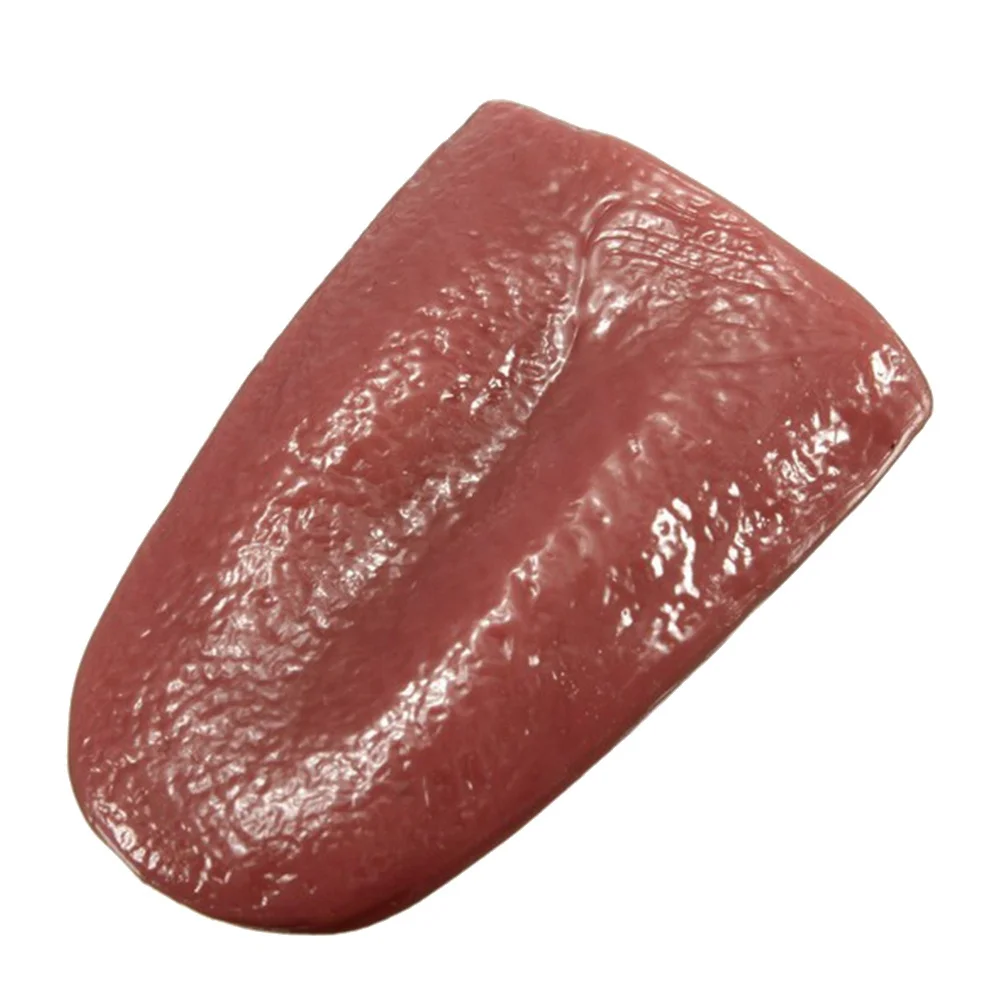 3 pcs Realistic Fake Tongue Prank Prop Stretchable Twistable Sticky Chewable Halloween Joke Trick Gross Accessory