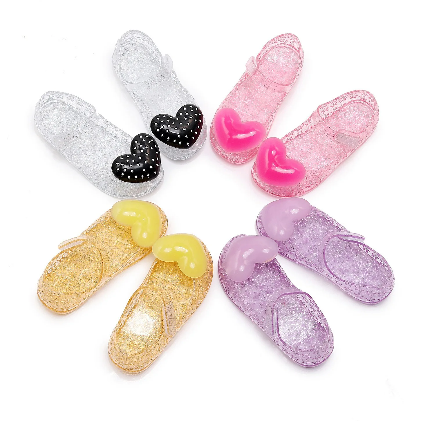 Girls' Sandals New Children's Summer Peach Heart Princess Jelly Shoes kids Baotou Soft Sole Baby Toddlers Sandals 24-29