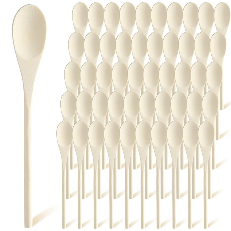 

Ложки для перемешивания MOPHE, 10 дюймов, деревянные для выпечки, смешивания, сервировки, 50 шт., оптом для приготовления пищи, длинная ручка