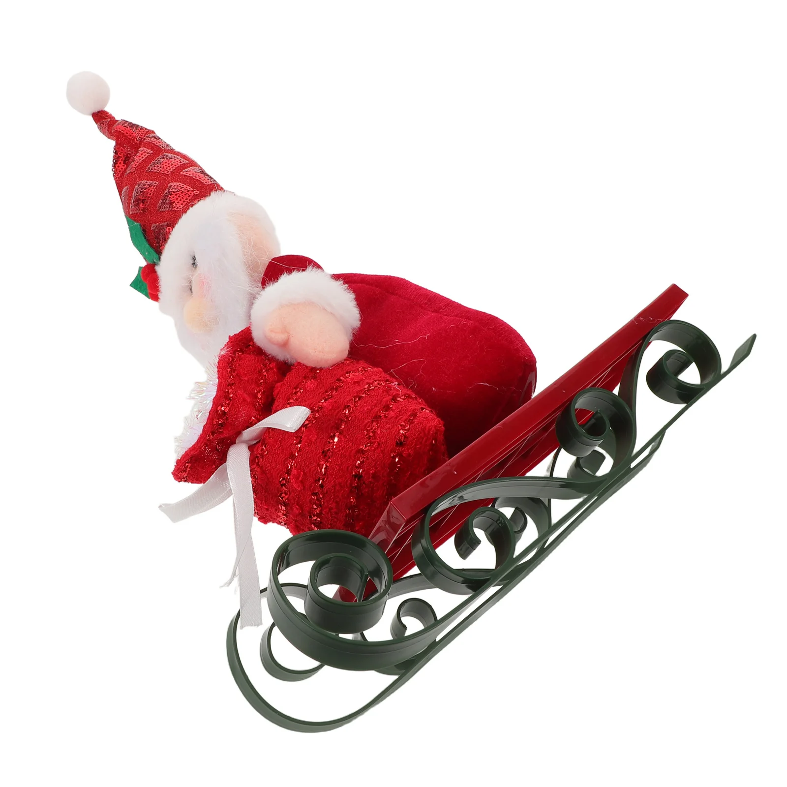 

Adorable Santa Sled Christmas Decoration Holiday Home Decor Joyful Atmosphere Easy to Store Reuse Yearly Santa Claus Figurines
