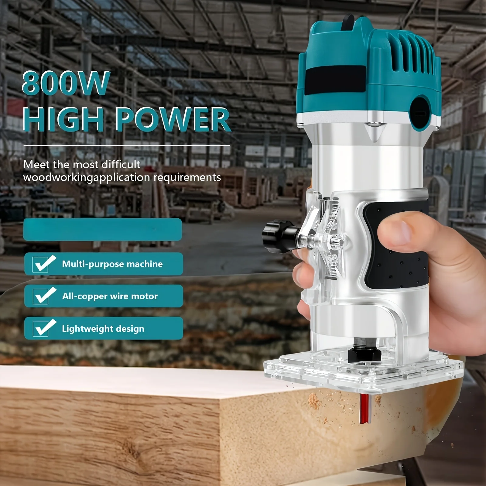 

2026 Electric Woodworking Tool | Suitable For Wood Trimming, Carving, And Slot Milling | Durable Structure And Sturdy Design | Ideal For Woodworking Enthusiasts And Professionals | Perfect As A Men'S Holiday Gift | Plug Powered, 110V