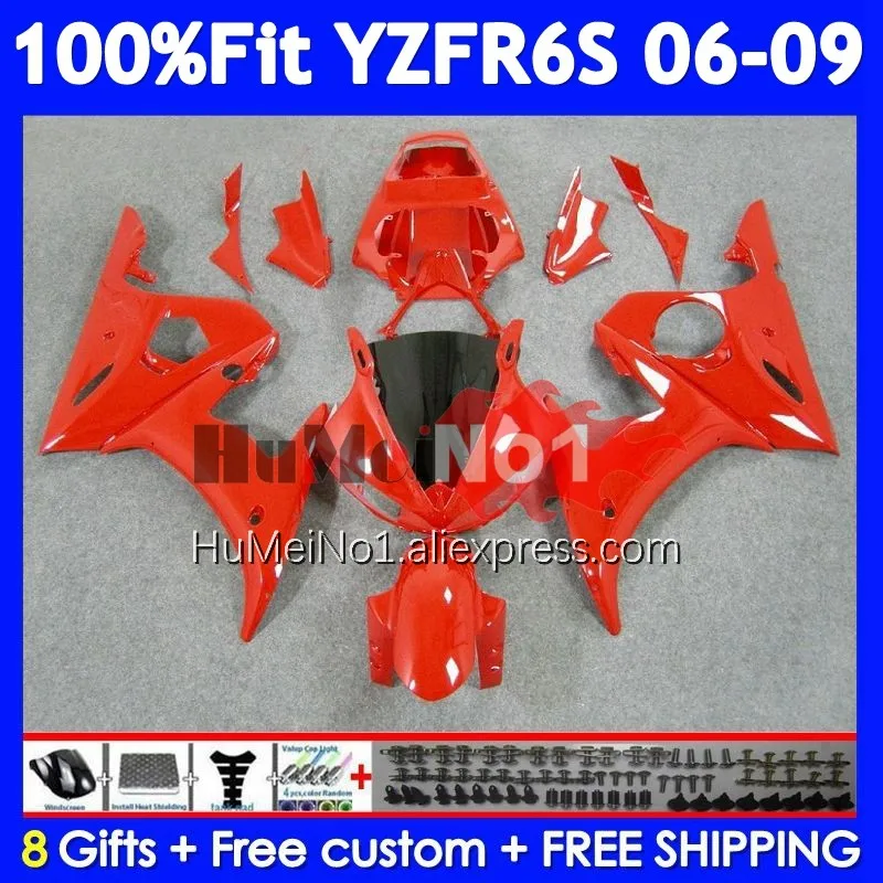 OEM Kit For YAMAHA YZF R6 S YZF R6S 06-09 362No.38 YZF-R6S YZFR6S 2006 2007 Light red 2008 2009 06 07 08 09 Injection Fairing