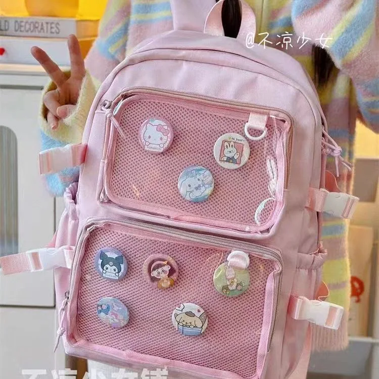 Japanese High School Bags For Teenage Girls JK Backpack With Badges Display Plate Itabag Backpack Women Mochilas Mujer Ita Bag