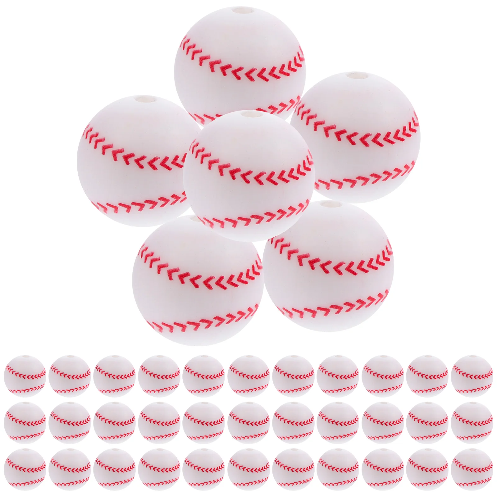 

50pcs 15mm Silicone Sports Ball Beads Spacer DIY Jewelry Crafts Accessories Gifts Charm Necklace Earring Keychain Making