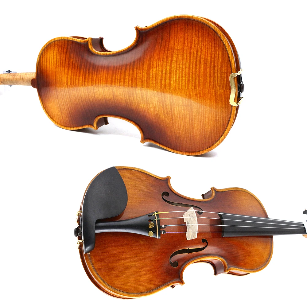 4/4 Full Size Advanced Violin Hand Made New Violin With Brazil wood Bow Ebony Fretboard Lightweight Durable