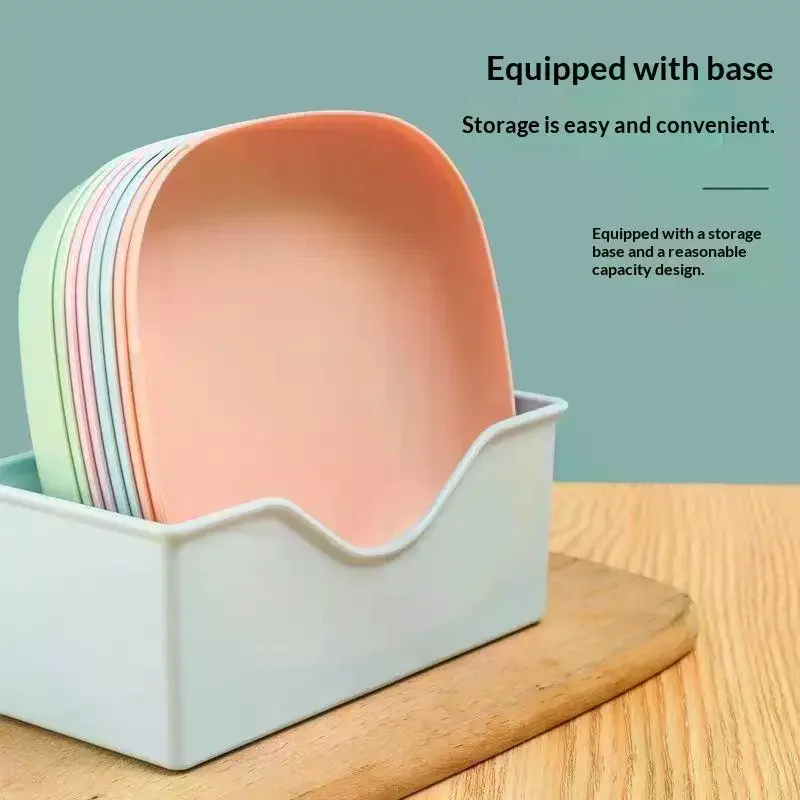 10pcs Set Reusable Fruit & Dessert Plates - Washable, Multifunctional Snack Dishes With Built-In Base For Bones & Candy