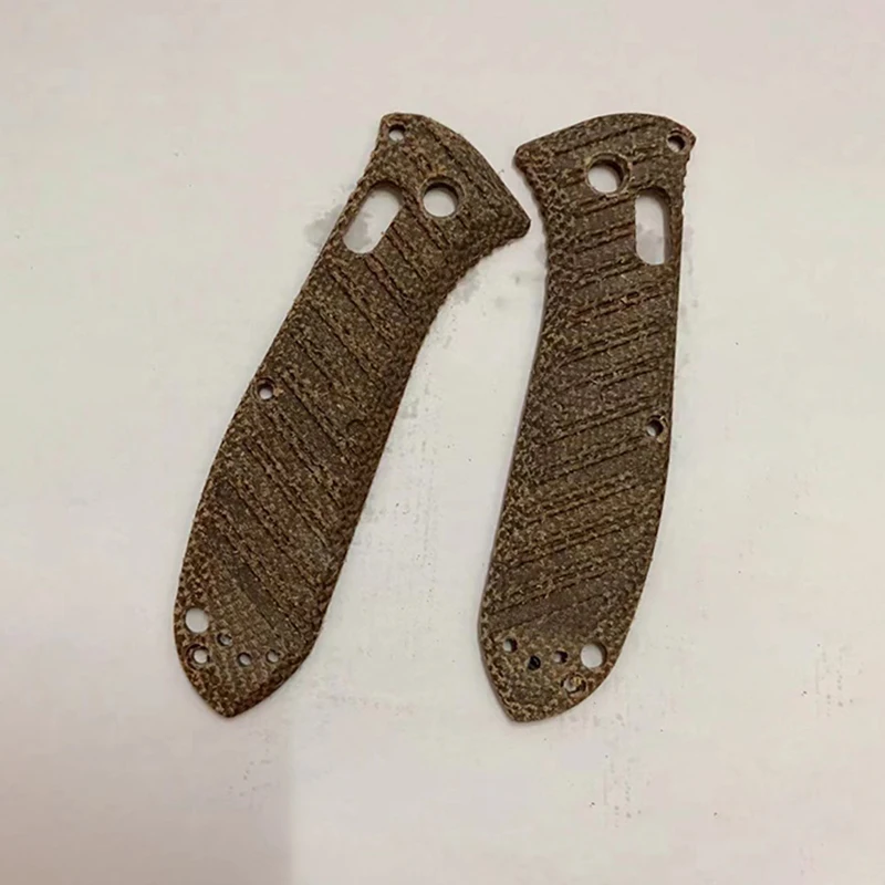 1 Pair Rough Flax Micarta Folding Knife Scale Handle Patches For Original Benchmade 575 Knives Grip DIY Making Replacement Part