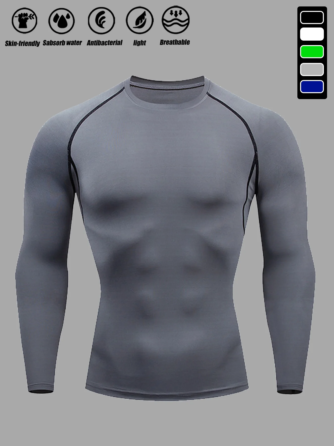 Men Sport T-shirt Quick Drying Long Sleeved Bodybuilding Running Compression Top Gym Tracksuit Men Fitness Tight Rashgard