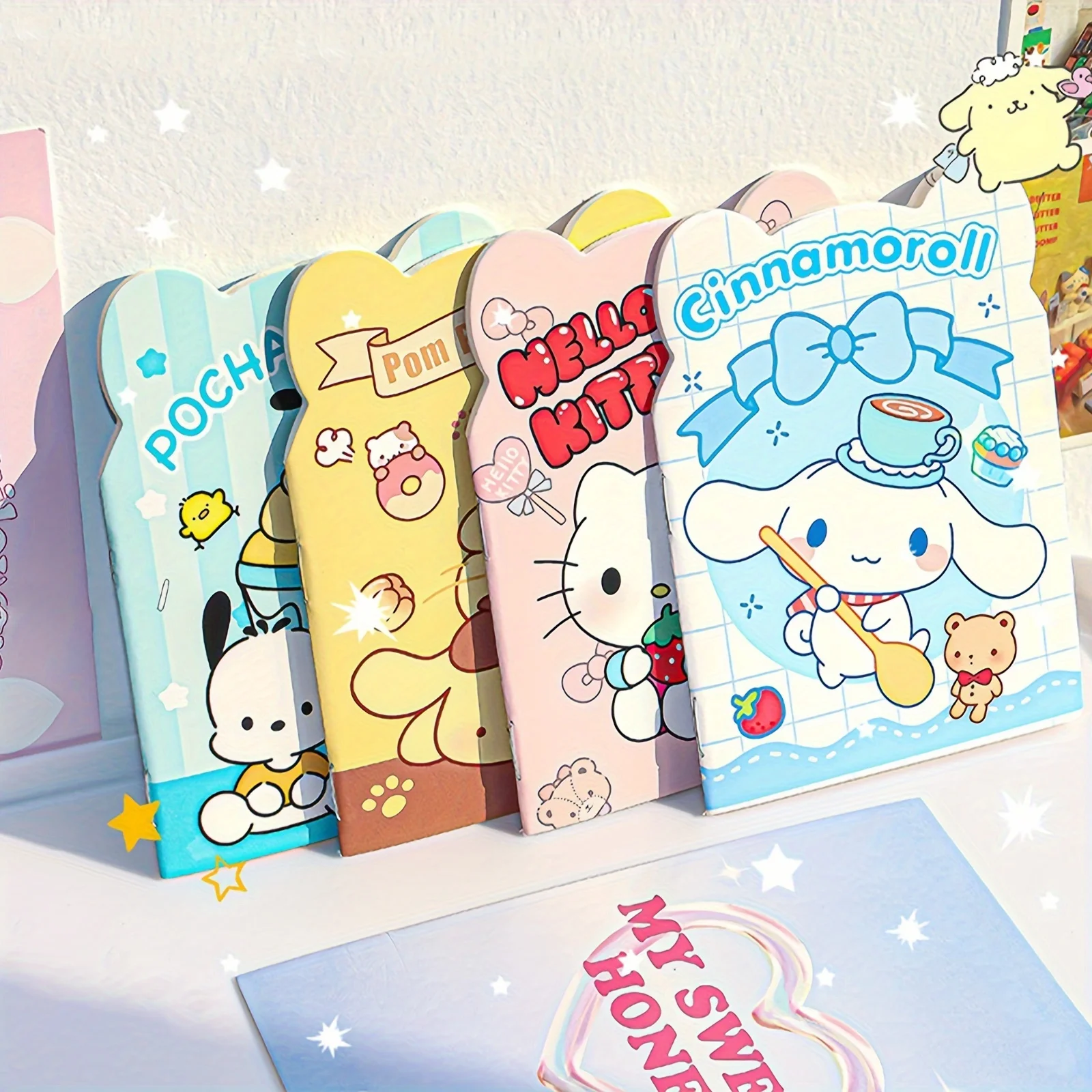 20 قطعة من دفاتر الملاحظات الصغيرة - Hello Kitty، Kuromi، Cinnamoroll، My Melody لوحات مذكرة ملونة بحجم الجيب لهدايا حفلات المكتب