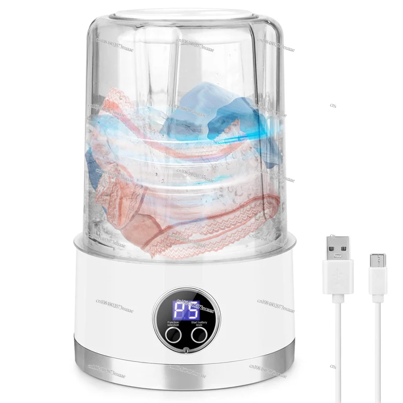 

AB66-Washing Machine Rechargeable Washing Machine 3000 Mah Compact Deep Cleaning Underwear Suitable for Apartments