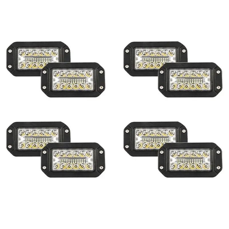

8Pcs 12V 6 Inch Flush Mount Work Light 26 LED Super Bright Spotlight Car Headlights-A74F