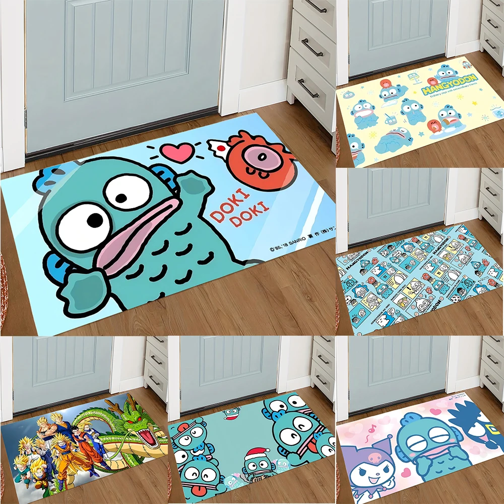 

MINISO милый коврик для двери с принтом Sanrio Hangyodon, нескользящий ковер, который можно стирать в машине для гостиной, спальни, ванной комнаты, кухни, коврик для стирки