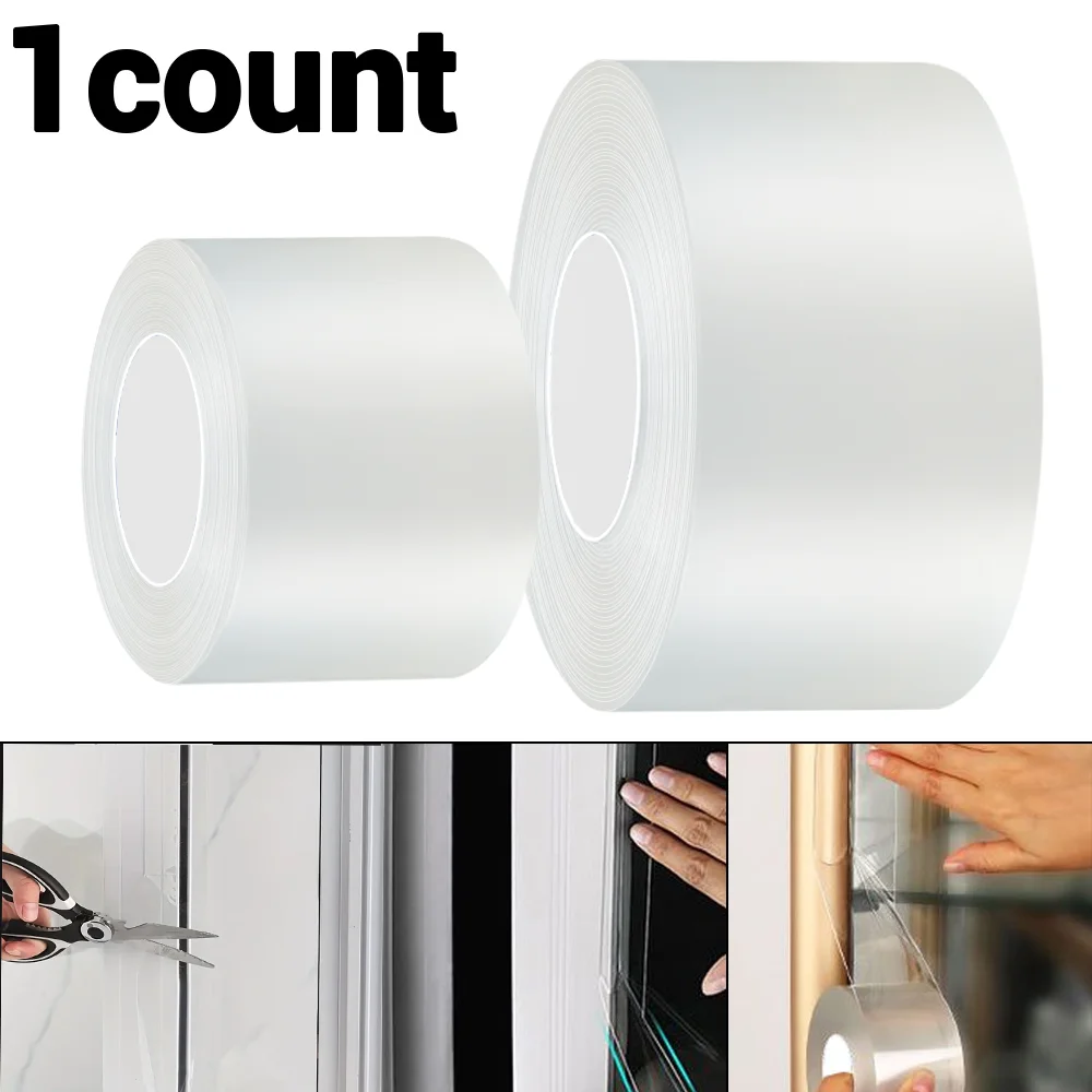 Transparent and seamless windproof tape for doors and windows, self-adhesive and warm sealing strips for windproof and waterproo