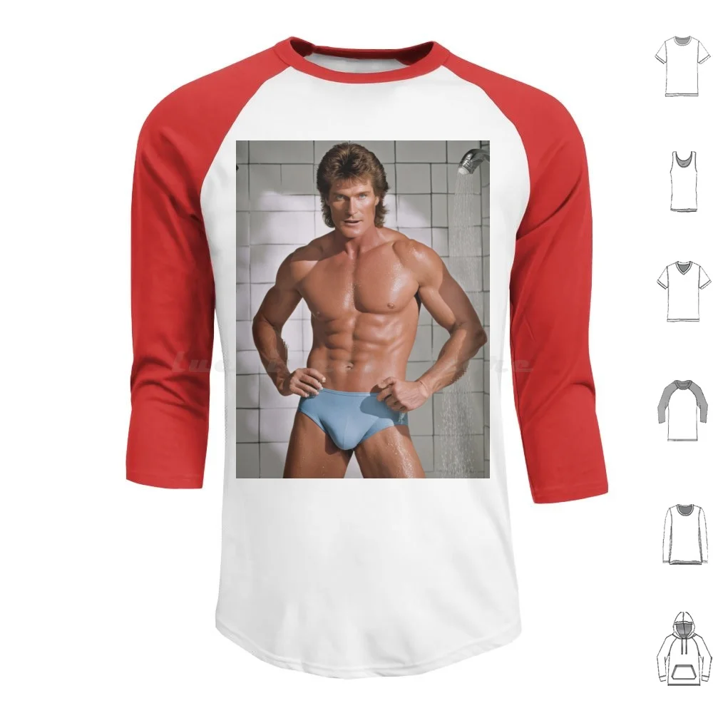 David Hasselhoff Shower Hoodie cotton Long Sleeve David Hasselhoff Actor Movie Celebrity Vintage Classic Star Famous