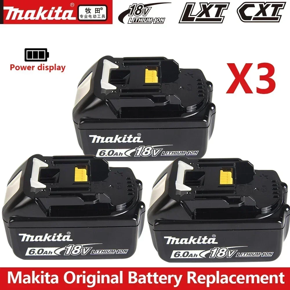 100% Original makita 18v battery 6.0 Ah Rechargeable  Power Tool makita 18 v Battery, Replaceable LED Lithium-ion, BL1860B