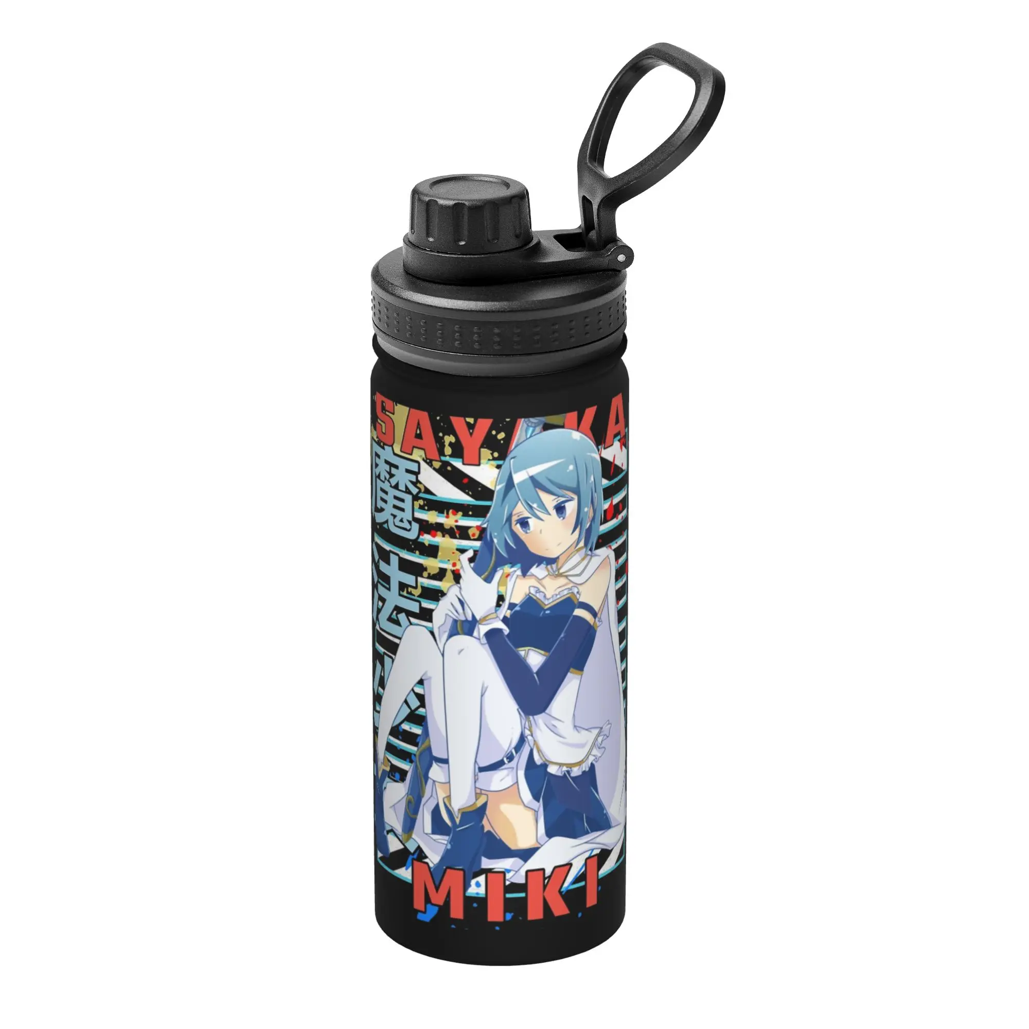 Mahou Shoujo Sayaka Miki 18OZ Sports Insulated Kettle Puella Magi Madoka Magica Anime Thermal Cup Vacuum Flask Car Mug 18OZ