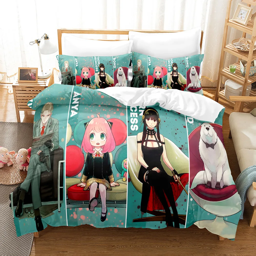 Anime Spy Family 3D Printed Duvet Case Pillowcase Bedding Set Twin Full Queen King Size for Bedroom Decor