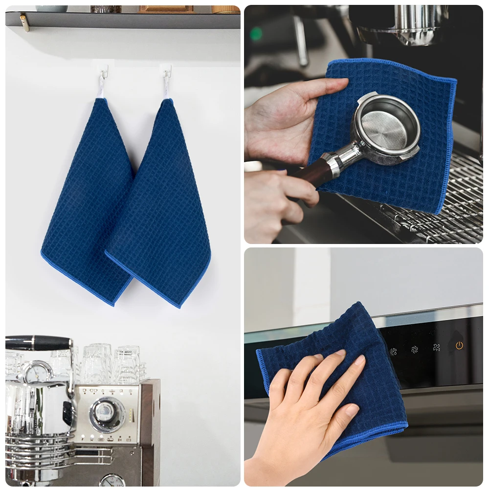 380gsm Thick Microfiber Waffle Weave Dish Drying Cloth Household Kitchen Glass Cleaning Cloth Tea Towels Set 13\