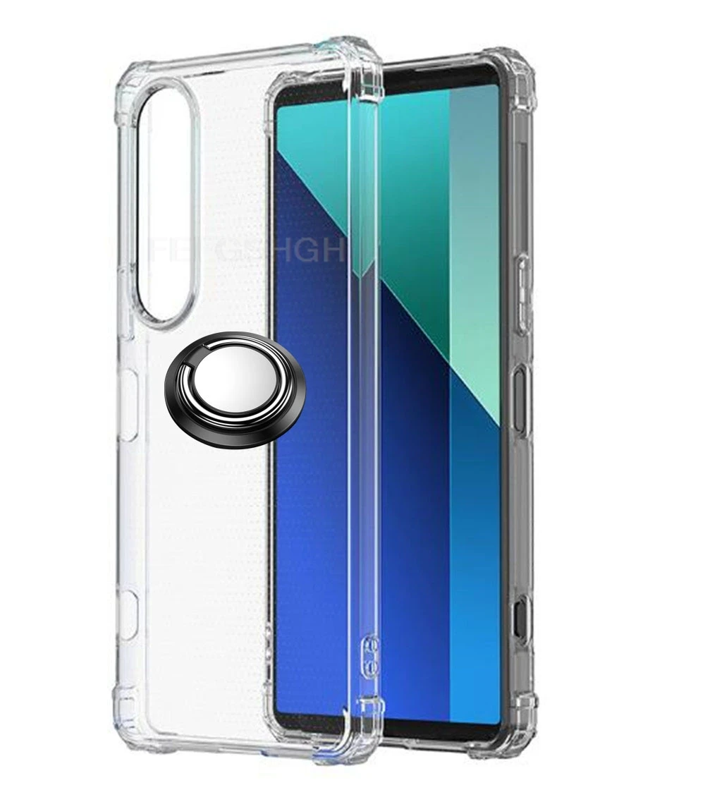 Für sony xperia 10 vi 1 v 1vi 5 ii 1 iv 1iv 5iv 10 iii lite pro-i hintere ring halterung telefon abdeckung tpu weiche silikon hülle