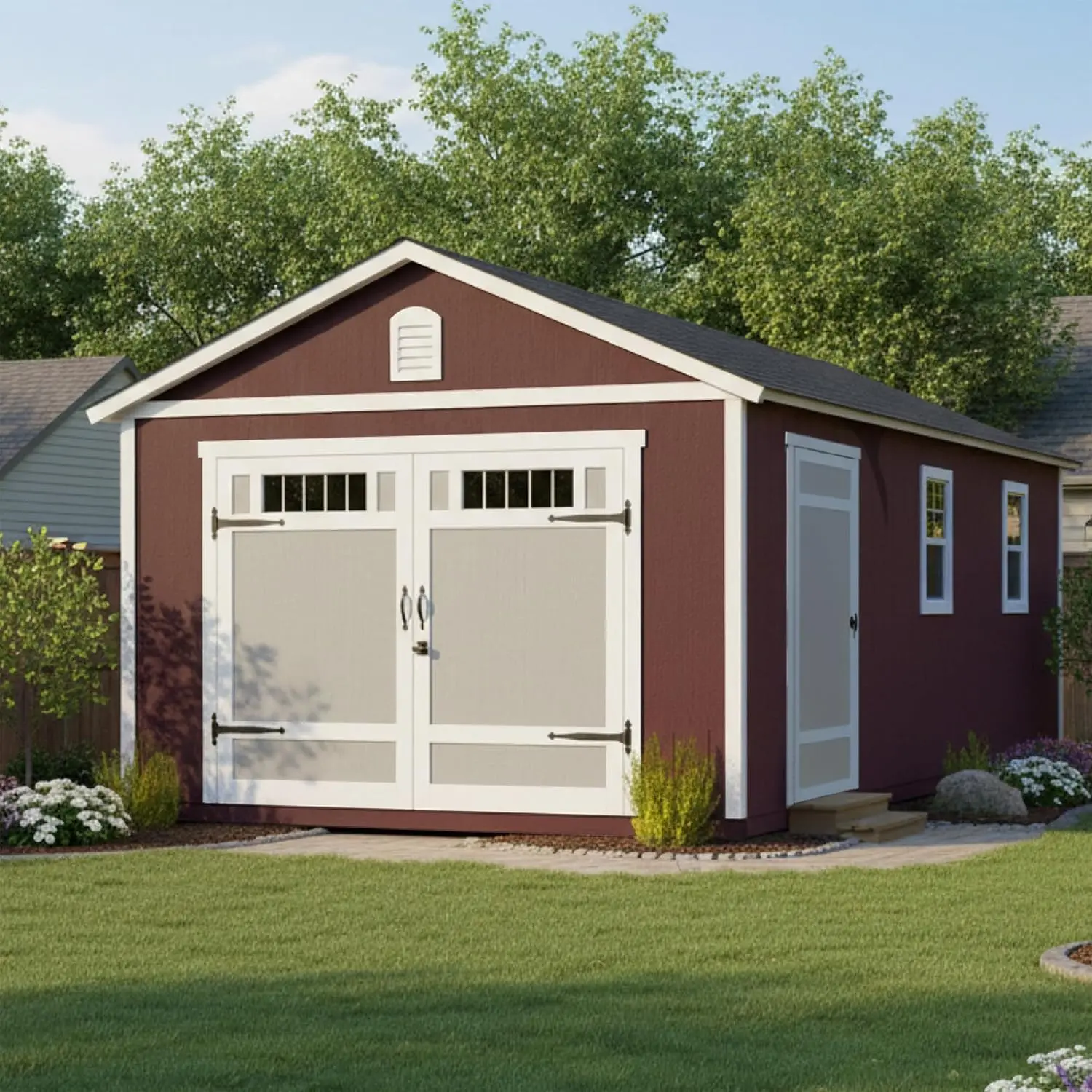 12x24 DIY Wooden Storage Shed Kit Without Floor Paint Shingles, Customized