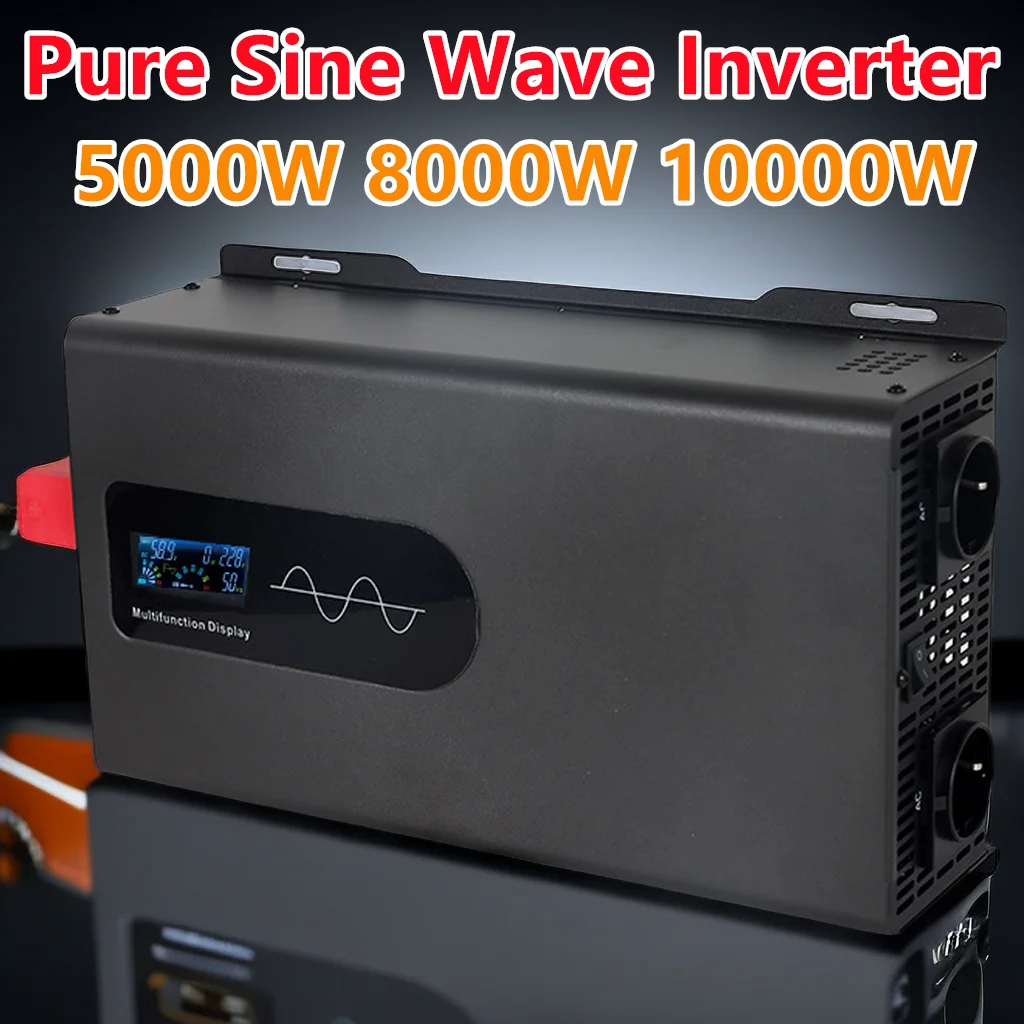 Inversor 24v 110v 5000W 10000W Onda Pura Solar Inverter Car 12v 220V Grid Tie Power Pure Sine Wave Senoidal Voltage Converter