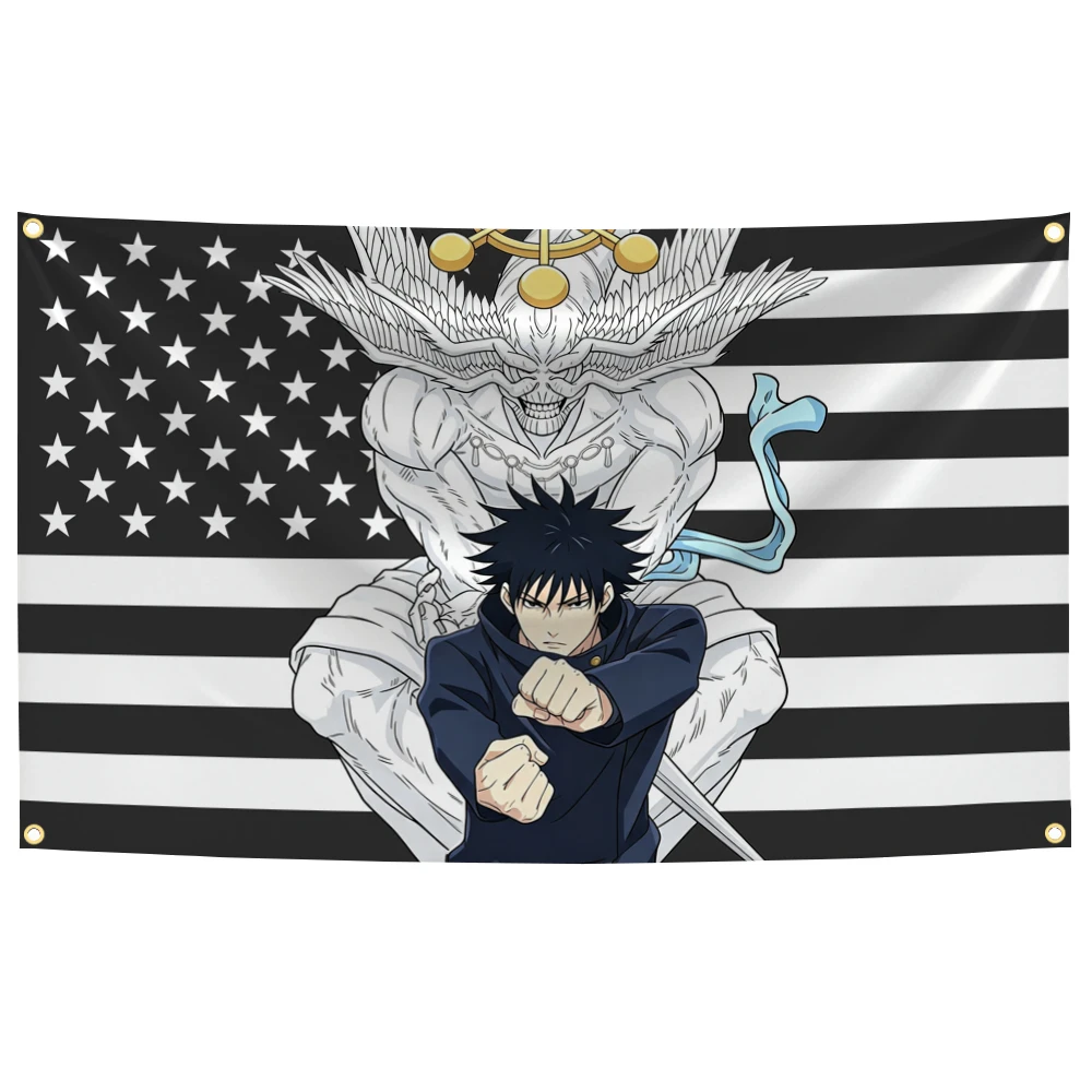 Megumi Fushiguro Flag Anime Mahoraga Jujutsu Kaisen Flag Outdoor Decor Garage Home Objects Makora Tapestry Flaga Hang
