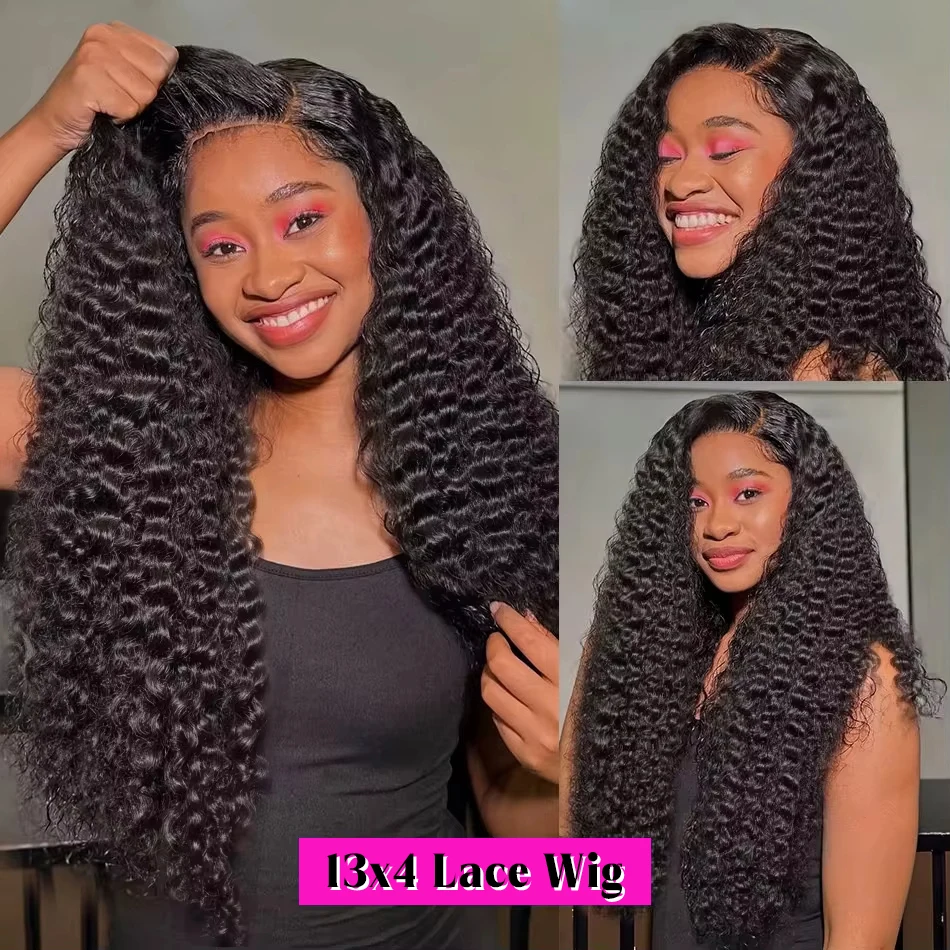 Umi Glueless 13x4 HD peluca de onda profunda pelucas frontales de encaje transparente brasileños Remy 300% densidad real 100% cabello humano 32 pulgadas