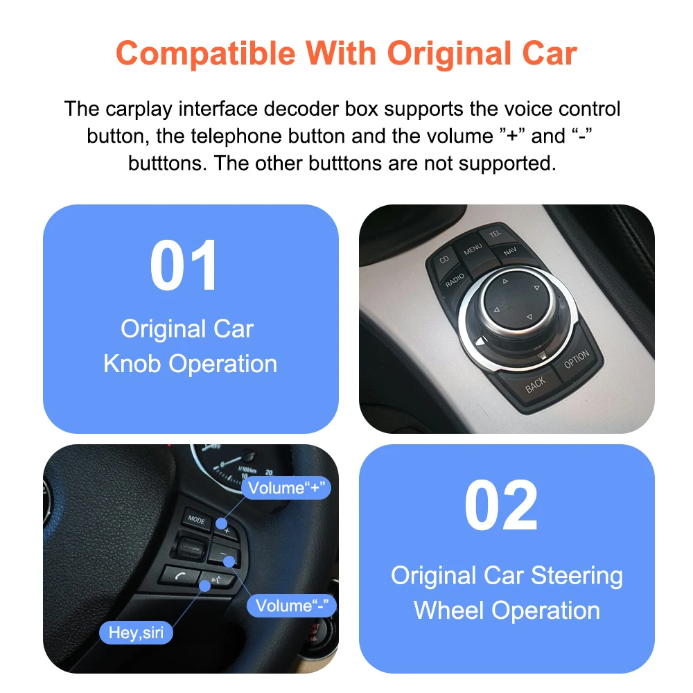 Bonroad Wireless CarPlay & Android Auto Mirror Link Funktionen Decoder für BMW CIC System 1 2 3 4 5 6 7 Serie X3 X4 X5 X6 MINI – Detail 8