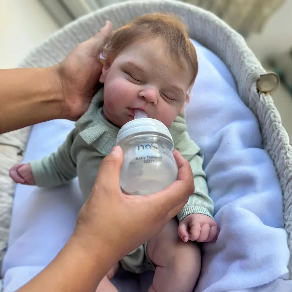 18 Inch Silicone Girl Doll Peaches Bebe Reborn Baby Girl Handmade Soft Touch Newborn Doll Toy With Rooted Hair