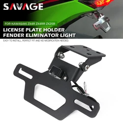 ZX-4R ZX-25R Rear License Plate Holder For KAWASAKI NINJA ZX4R ZX4RR ZX25RR Motorcycle Tail Tidy Fender Eliminator LED Light