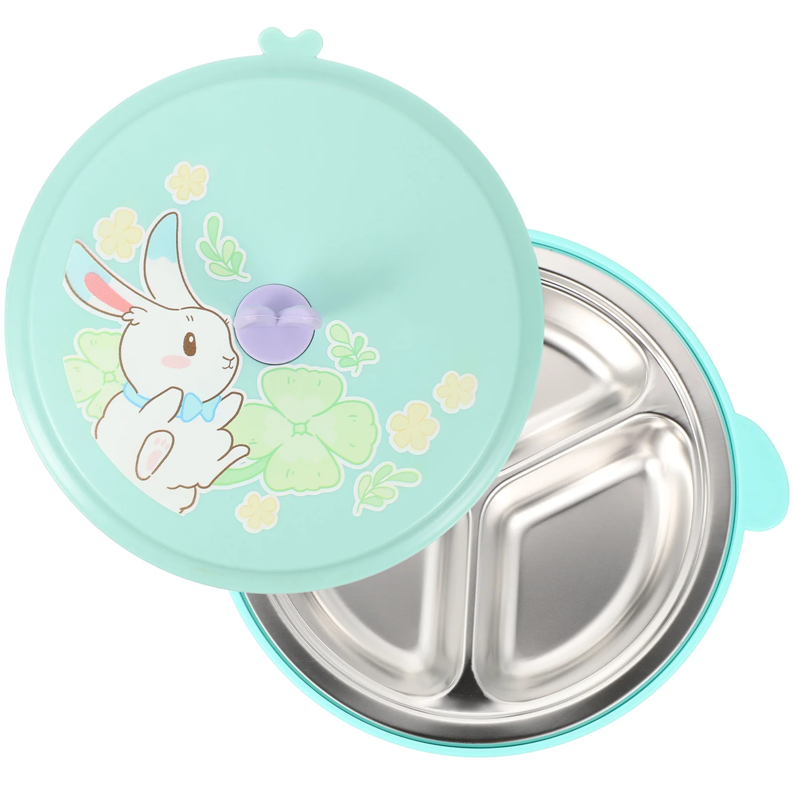 

Baby Divided Plate Silicone Toddler Feeding Dinner Tray Durable Lightweight Deep Compartments Portable Non-Deformable Baby