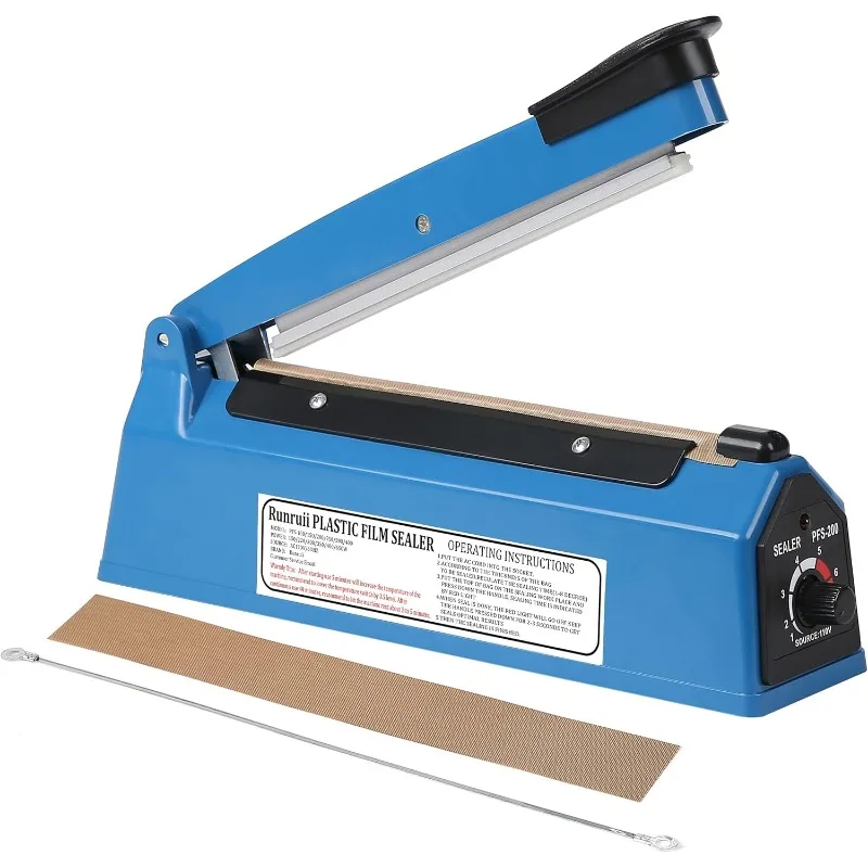 

Impulse Heat Sealer， Manual Bags Sealer Heat Sealing Machine for Plastic Bags with Extra Replace Element Grip