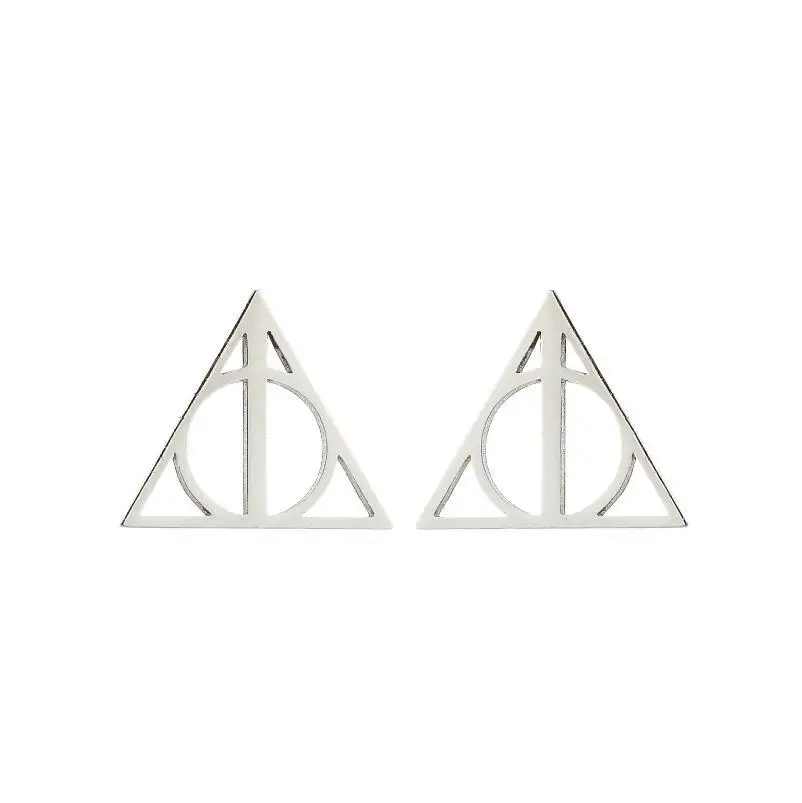 Harry Potter Earrings Movie Peripheral Toys The Deathly Hallows Triangular Earrings Women\'s Accessories Party Decoration Gifts