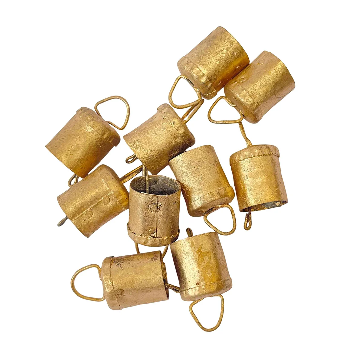 6 ชิ้นระฆังแขวนวินเทจ, ระฆังวัวทําด้วยมือโลหะตกแต่งด้วยเชือกสําหรับคริสต์มาสหรือการเฉลิมฉลองใดๆ