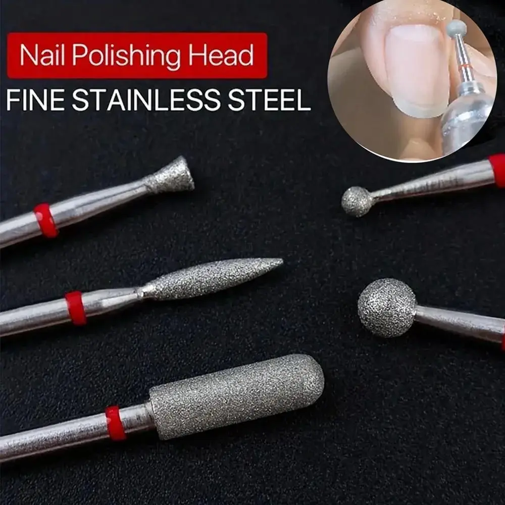 Foret à ongles en diamant, fraise pour manucure, fraise rotative électrique, outils pour cuticules, accessoires, 5 pièces/ensemble