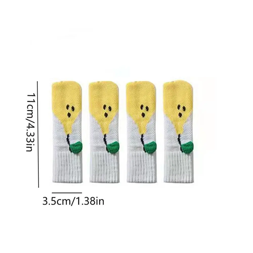 4Pcs/Set Knitted Knitted Table Leg Cover Non Slip Noise Reduction Table Legs Socks Thicker Chair Leg Protector Furniture Legs