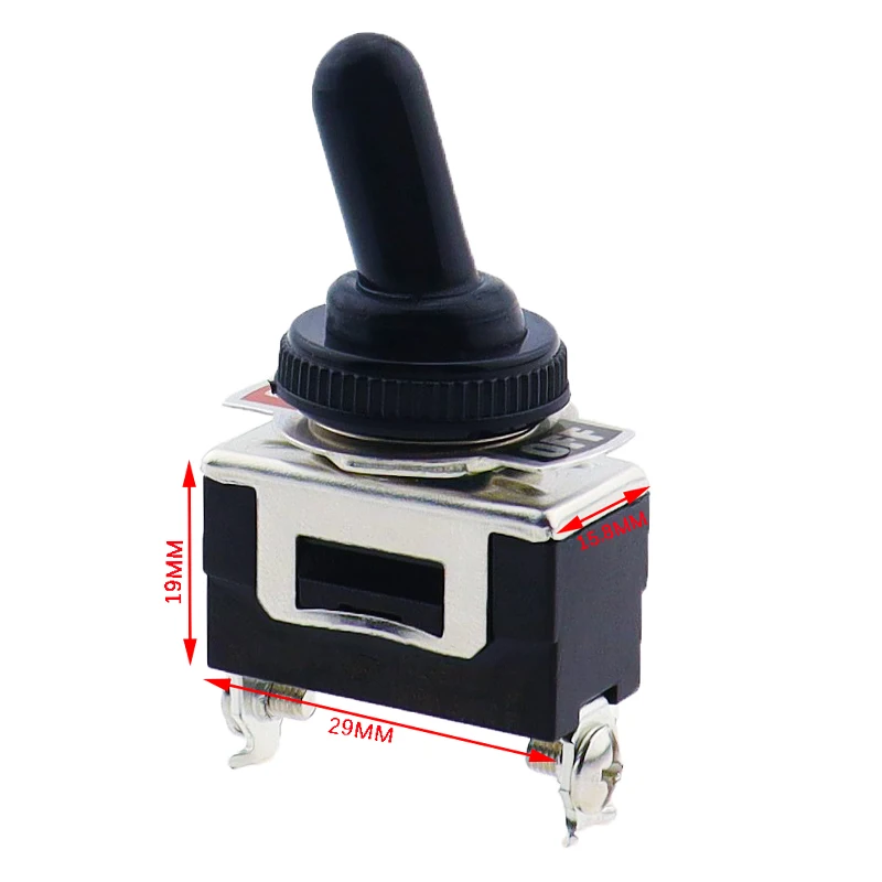 Miniature On Off Small SPST Toggle Switch Heavy Duty with Waterproof Cover 12V 6 A/250 VAC 10 A/125VAC